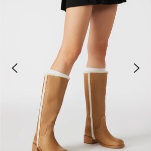 Steve Madden Riggs Faux Fur Banana Leather Boots